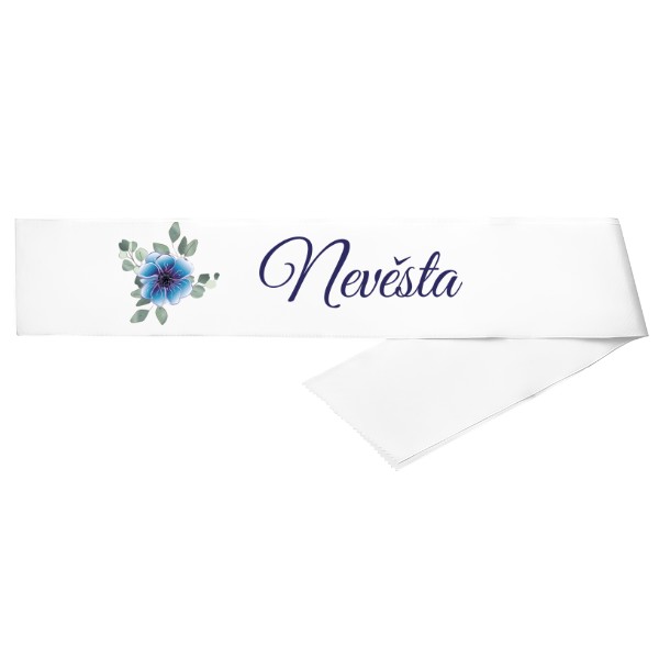 Šerpa - Nevěsta - modré květy 